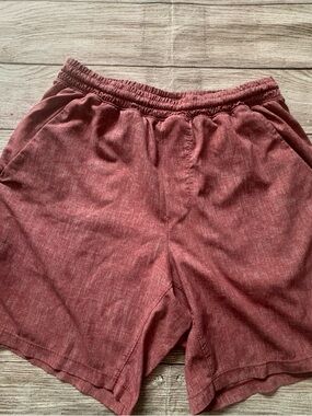 Men’s LULULEMON- Surge Shorts Linerless Sunbleached Cayenne/Rose Medium